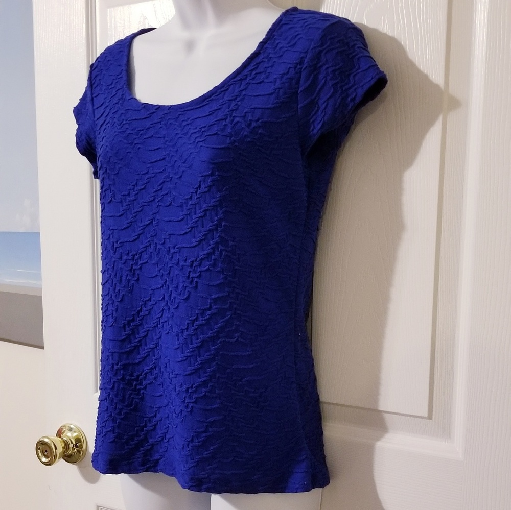 Liz Claiborne Royal Blue Scoop Neck Shirt